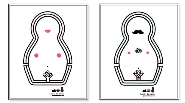 Look Inside | Sexual Diversity | Transgender Illustrations of the Look Inside series of protest collection about sexual diversity about transgender people.