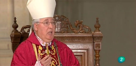 Reig Pla en su homilía televisada.