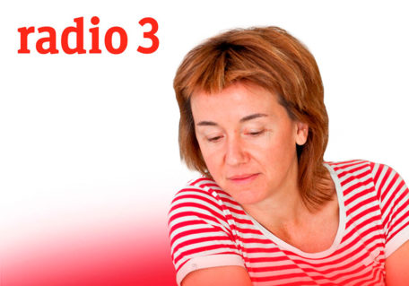 Marta Echeverría, photography on white and red background with radio logo 3.