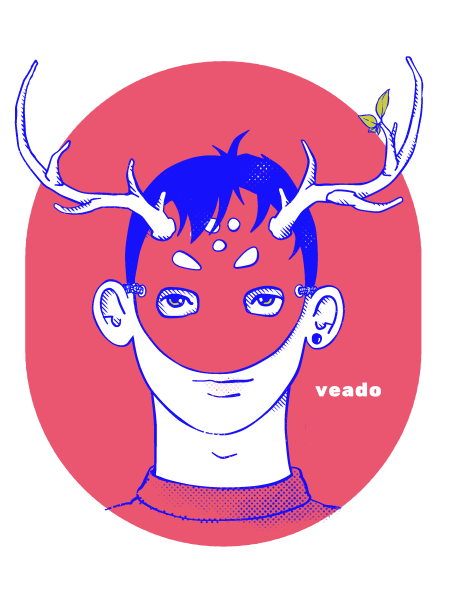 Our Veado design illustrates the Gay Slang Collection. Pink, blue and white.